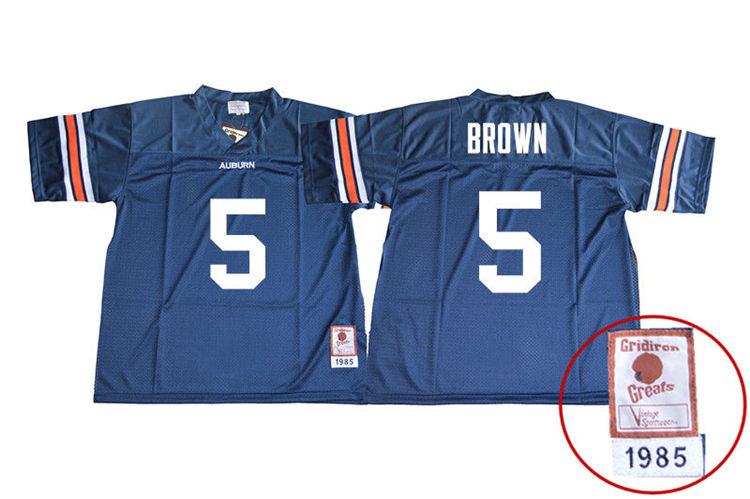 Auburn Tigers Youth Derrick Brown #5 Navy Stitched College 1985 Throwback NCAA Authentic Football Jersey QDO1574OE